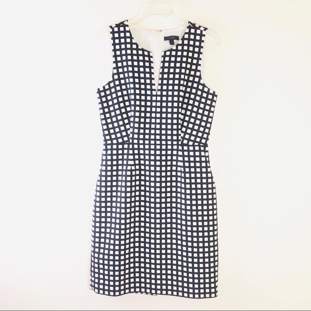 J. Crew Split Neck Window Pane Dress - image 3